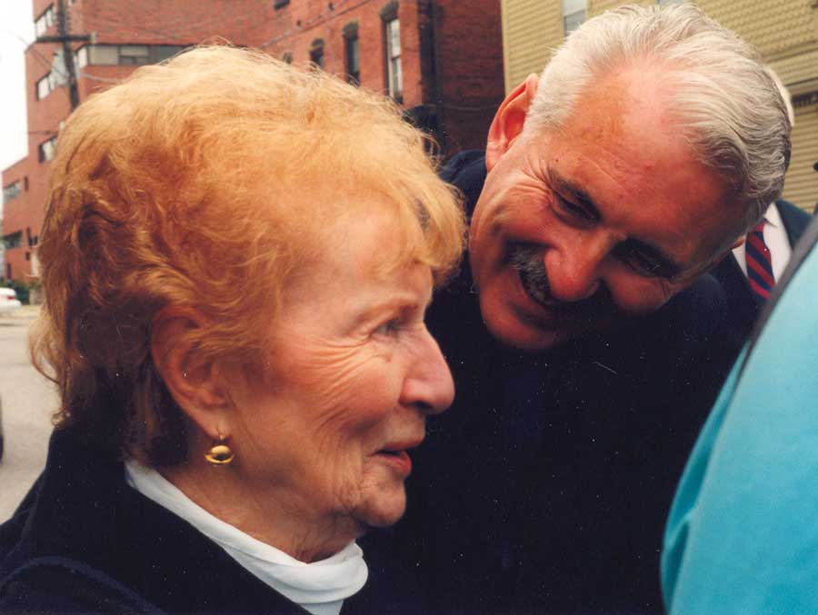 Eva with Monsignor Sheehan